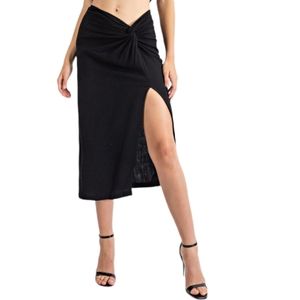 Black midi skirt
